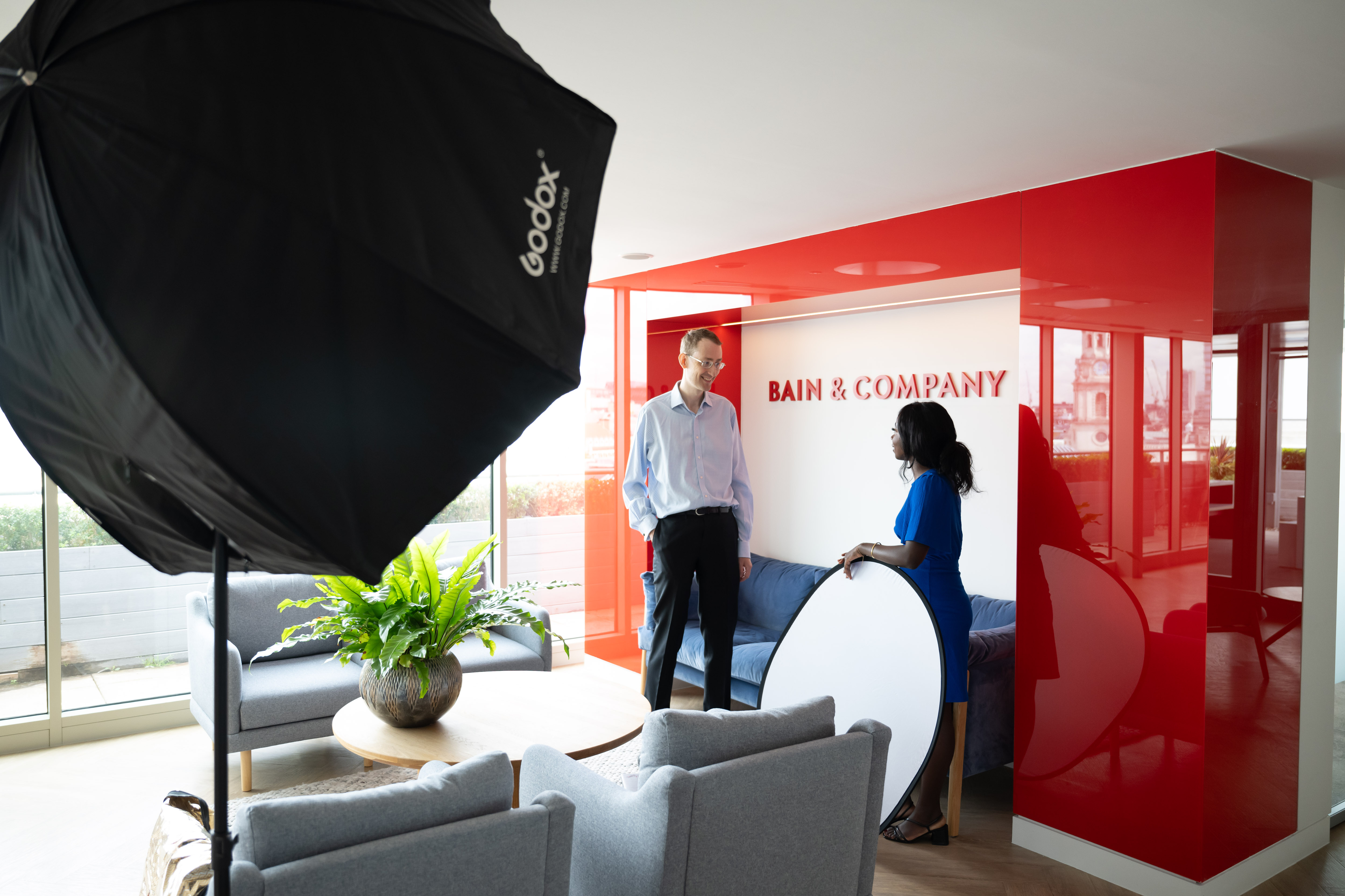 Bain & Company podcast production setup